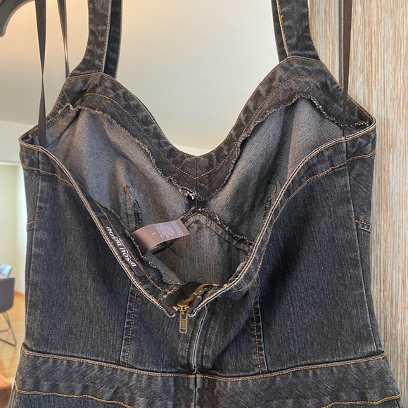 Bisou Bisou Michele Bohbot, 2, Y2K halter neck fit & flare denim fitted dress :) - Picture 5 of 7